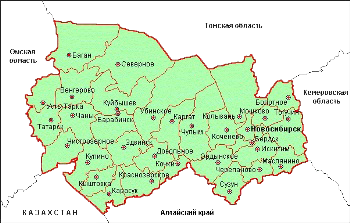 Карта Новосибирской области.