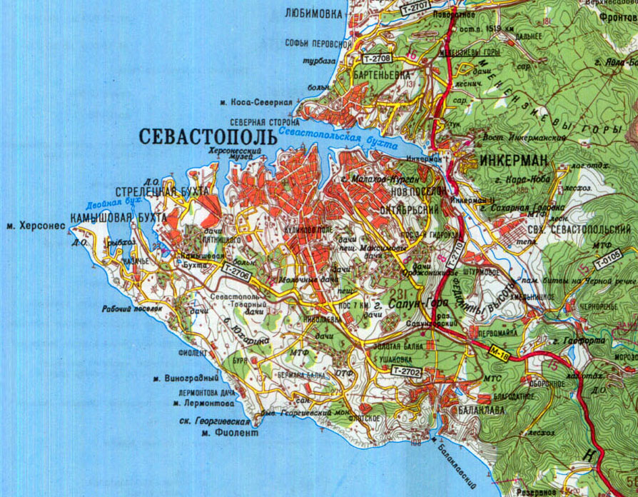 Карта Севастополя.