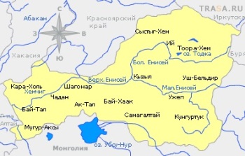 Карта Тывы.