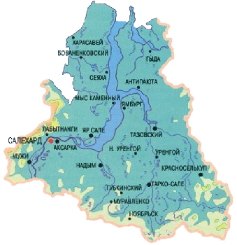 Карта Ямала.